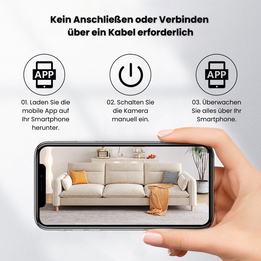 Minikamera| Live-Überwachung überall | Nachtsicht und Bewegungserkennung | SafeOrbit