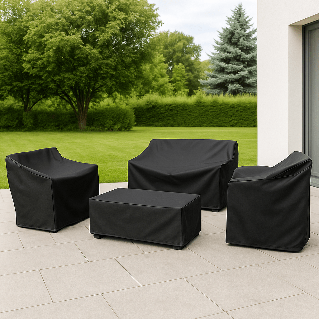 Möbelabdeckung Polyester Wasserdicht | Schwarz oder Silber, 12 Größen 80–152 cm | UV- und Frostschutz für Gartenmöbel 5