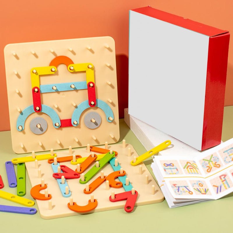 Montessori-Puzzle | mit Steckbrett & Formen | Holz, Ab 3 Jahren | FormFuchs