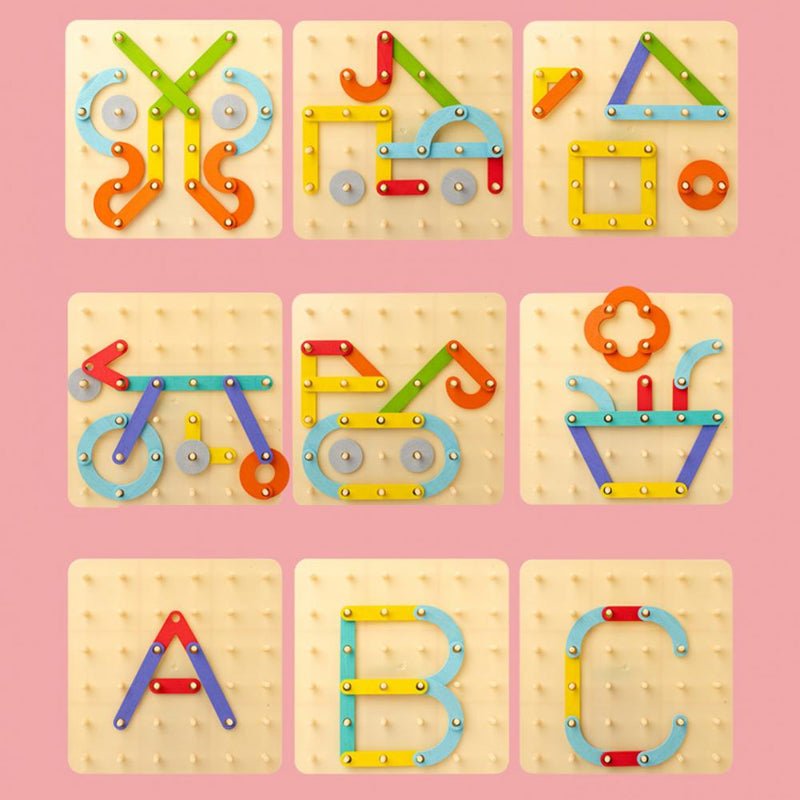 Montessori-Puzzle | mit Steckbrett & Formen | Holz, Ab 3 Jahren | FormFuchs