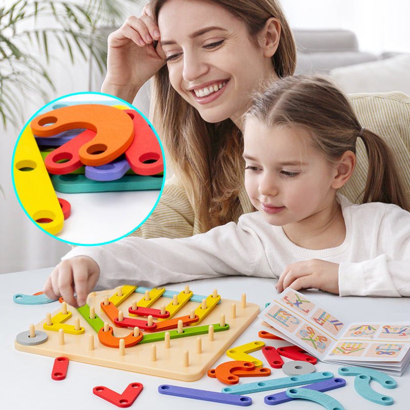 Montessori-Puzzle | mit Steckbrett & Formen | Holz, Ab 3 Jahren | FormFuchs