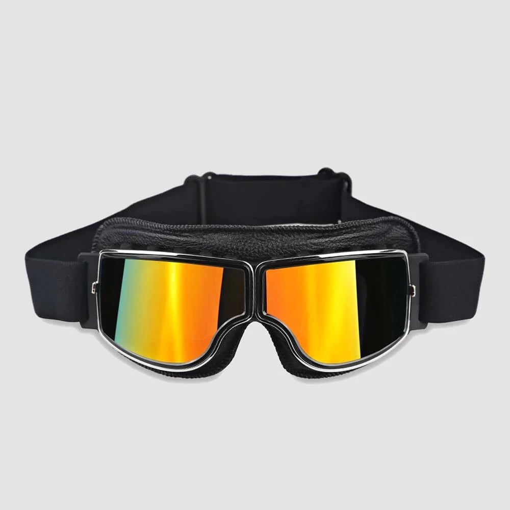 Motorradbrille | UV-Schutz | Stoßfest & Verstellbar | RetroGoggles
