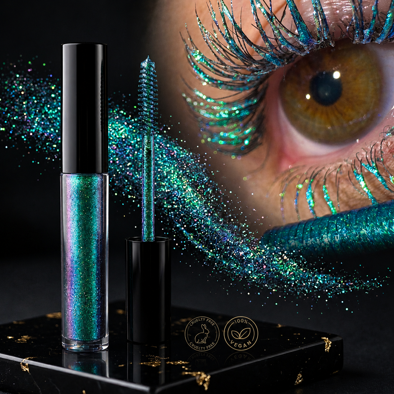 Multichrome Mascara Topper | Wasserfest | Farbwechselnder Schimmer | GlimmerCoat