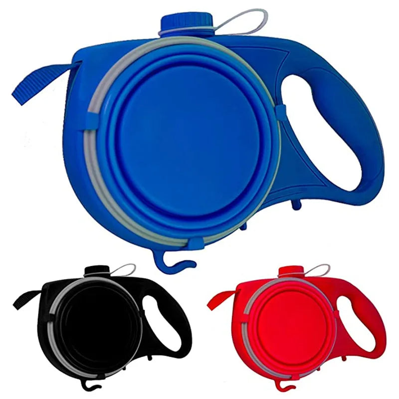 Multifunktionale Hundeleine 4-in-1 Wasserflasche Napf mit Kotbeutelspender 2