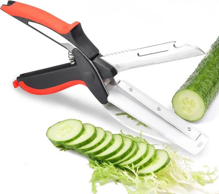 Multifunktionale Küchenschere für Kochen | Mit Sicherheitsverriegelung | Silikongriff | Bladeflex