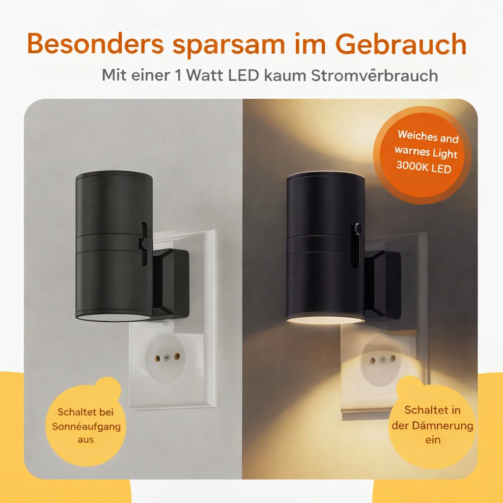 Nachtlampe | Automatische Sensorbeleuchtung | Energiesparendes LED Nachtlicht | LumenGuard