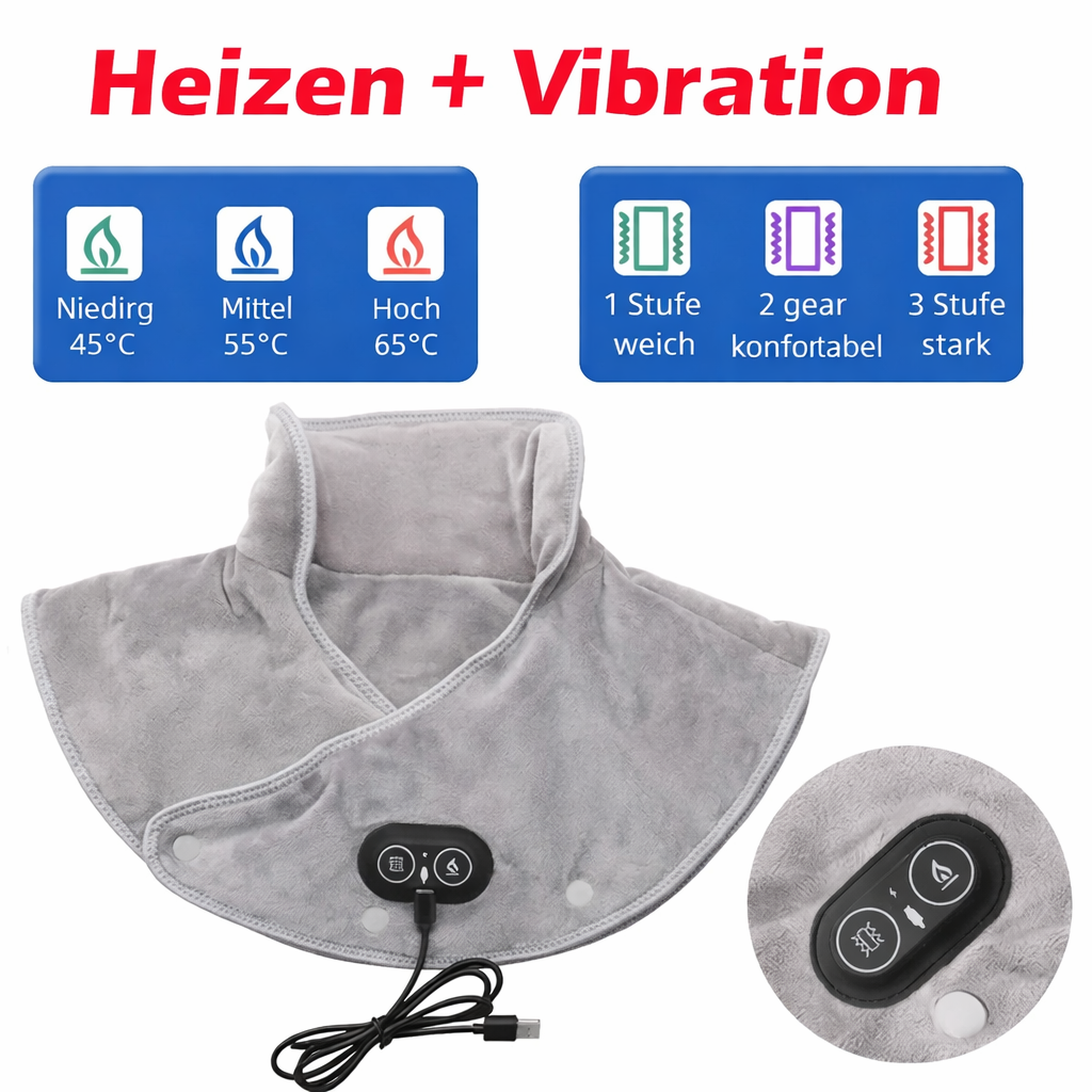 Nackenmassage | Schulter Massagekissen | Wärme und Vibration | ThermoLiva