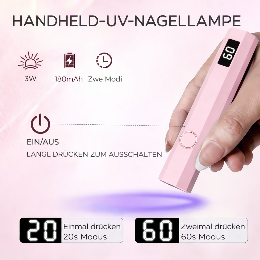 Nageltrockner Damen | Tragbare UV LED Lampe | Schnelle Aushärtung & Perfektes Finish |Veloria