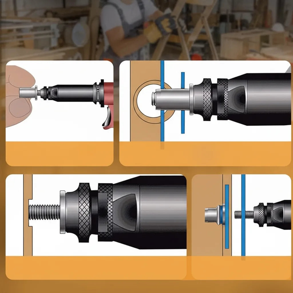 Nietmuttern-Set | M3–M10 mit Schraubenköpfen & Box | Für Metall, Holz & Kunststoff | FixThread