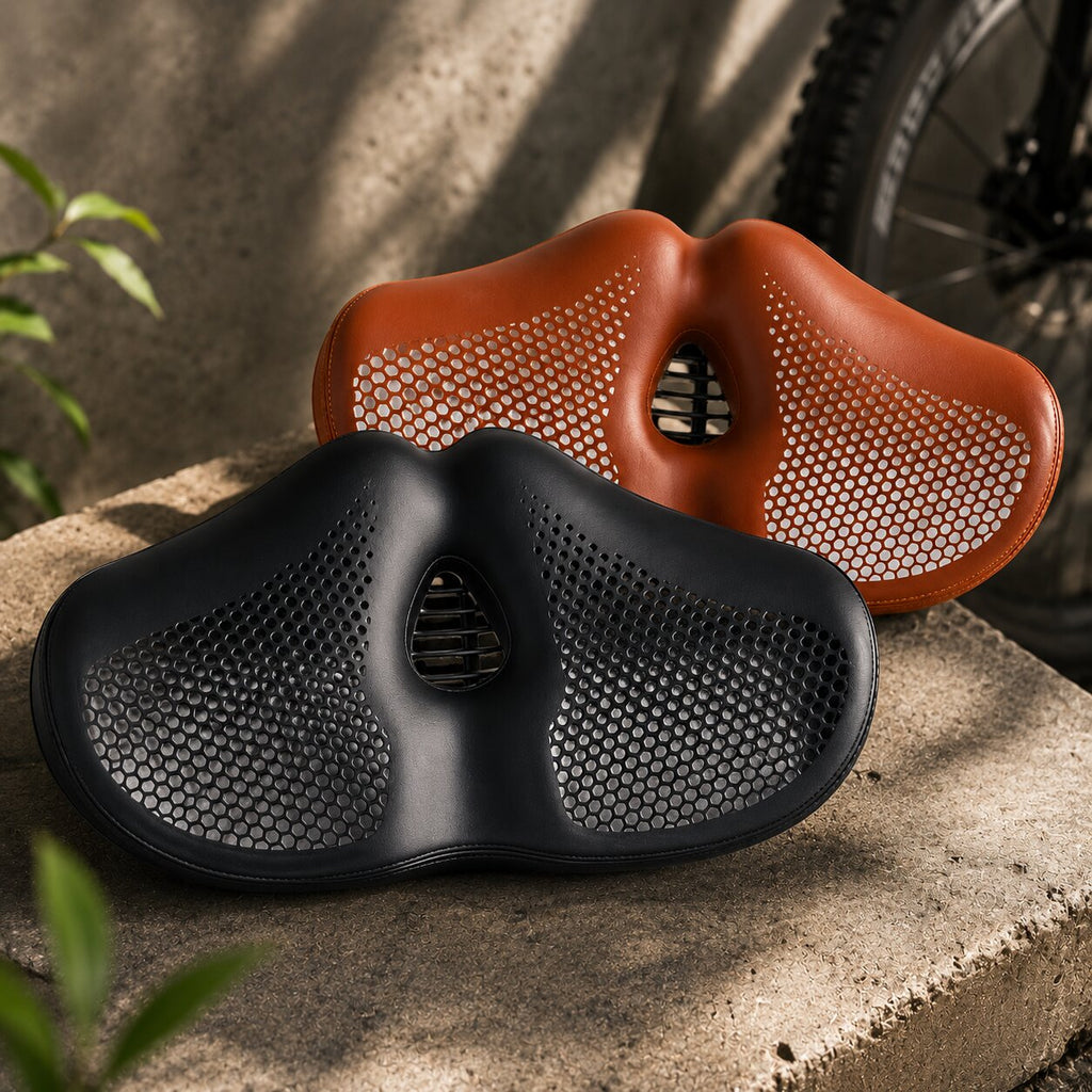 Noseless Fahrradsattel | PU Leder Extra Breit