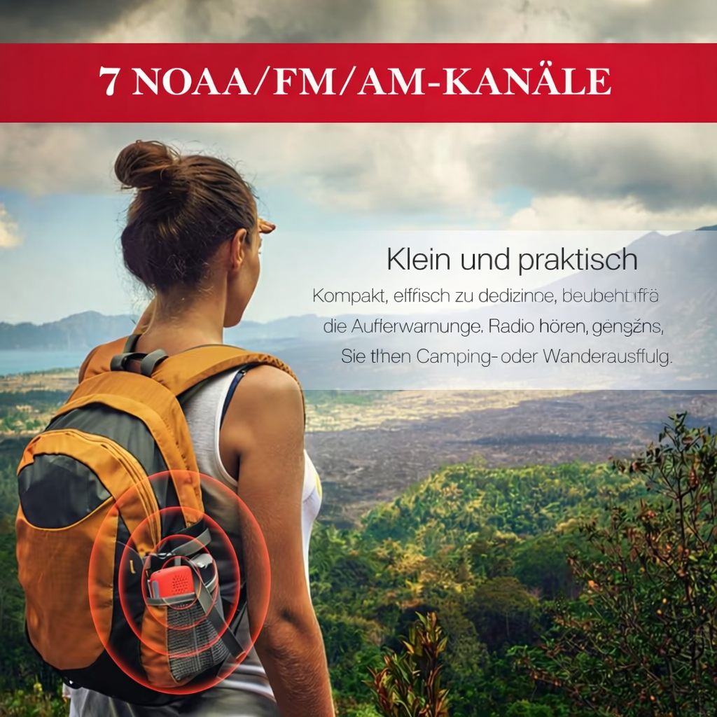 Notfallradio | Kurbelradio Tragbar | Zuverlässige Energie & Warnempfang | PowerGuard