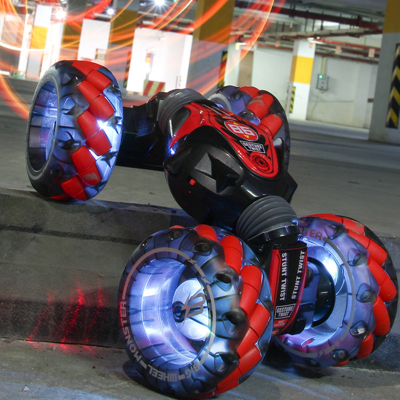 Stunt Auto 2in1 mit Handgesten-Steuerung | Fernbedienung, 360° Drehungen & Flips | LED-Lichteffekte, Rot oder Blau 1