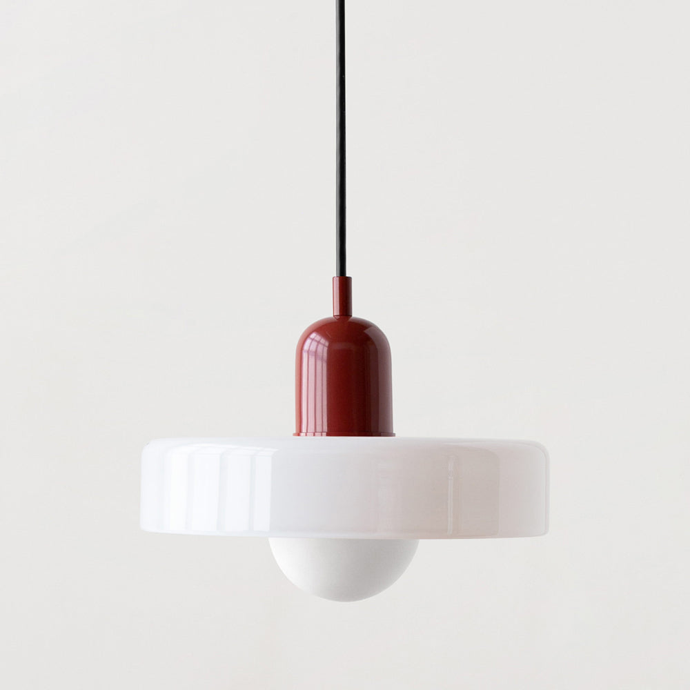 Glas-Pendelleuchte Bauhaus-Stil | Rundes Buntglas mit verstellbarer Hängehöhe | Ideal für Wohnzimmer, Küche und Flur 37