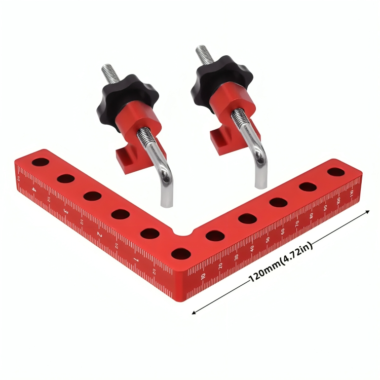 90-Grad-Positionierungsklemme mit ±0,0255° Präzision, eloxiertes Aluminium 120 mm | 2er-Set mit 4 Haken | Ohne Verrutschen 5