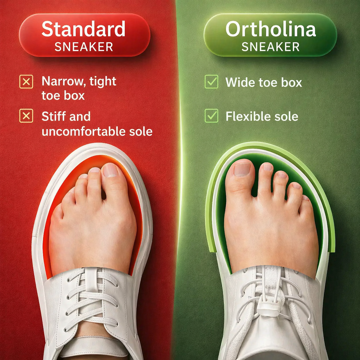 Orthopädische Schuhe | Breite Zehenbox | Gelpolster | Steppwise