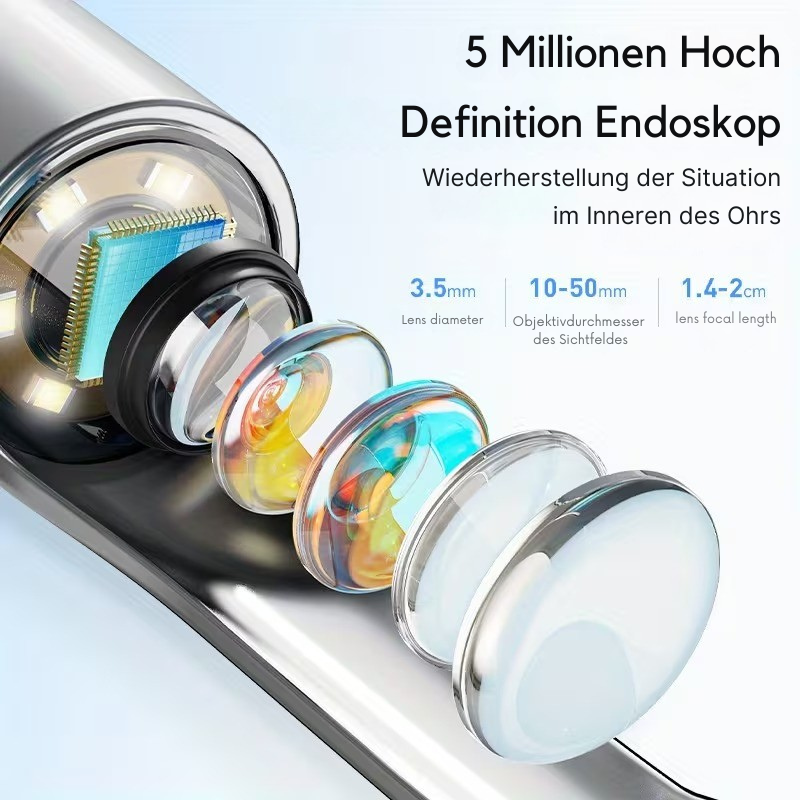 Otoskop | Ohrreiniger mit Kamera | Live Ansicht am Smartphone | OtoView