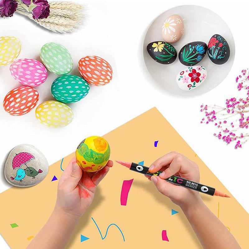 Permanent-Marker Set 24 Stifte (48 Farben) | Haftet auf Holz, Glas, Stoff, Metall | UV-beständig, wasserfest & ungiftig 8