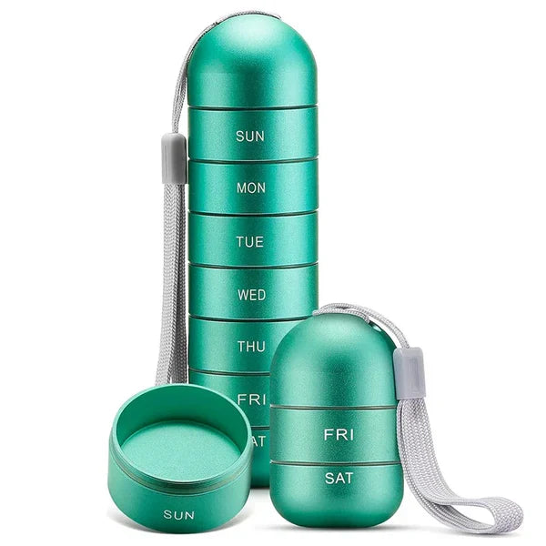 Pillenbox 7 Tage Aluminium modular wasserdicht mit O-Ring-Dichtung 2