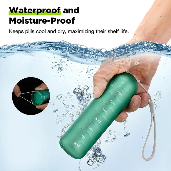 Pillenbox 7 Tage Aluminium modular wasserdicht mit O-Ring-Dichtung 9