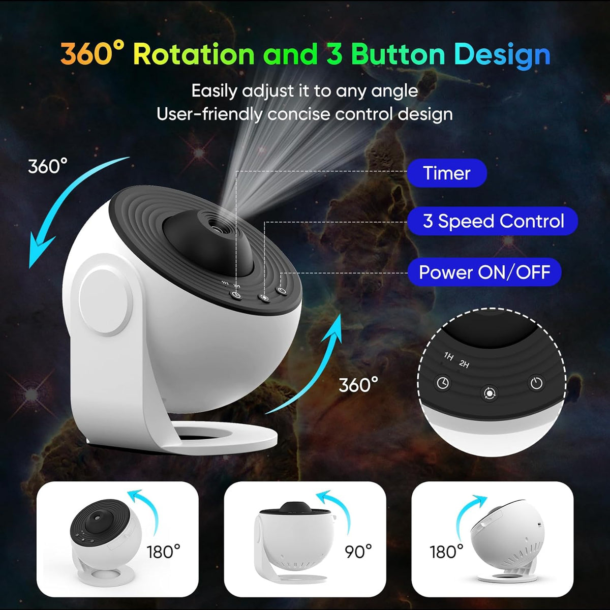 Planetarium-Projektor 360 Grad drehbar 12 Filmscheiben mit 4-Stunden-Timer 3
