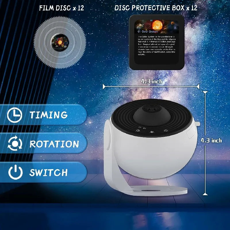 Planetarium-Projektor 360 Grad drehbar 12 Filmscheiben mit 4-Stunden-Timer 9