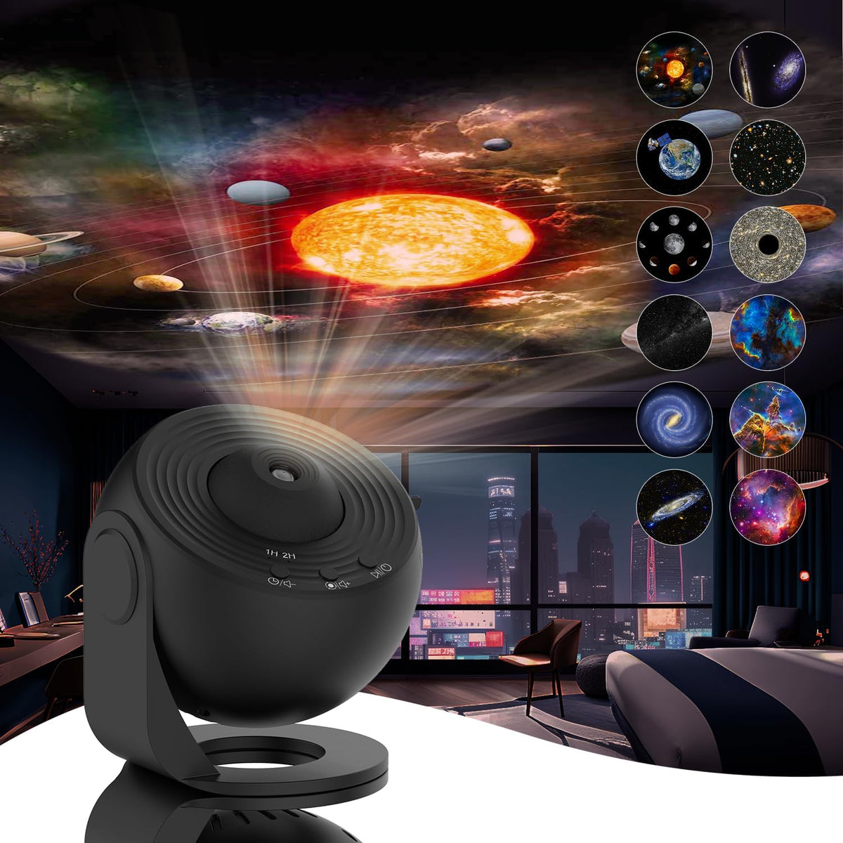 Planetarium-Projektor 360 Grad drehbar 12 Filmscheiben mit 4-Stunden-Timer 1