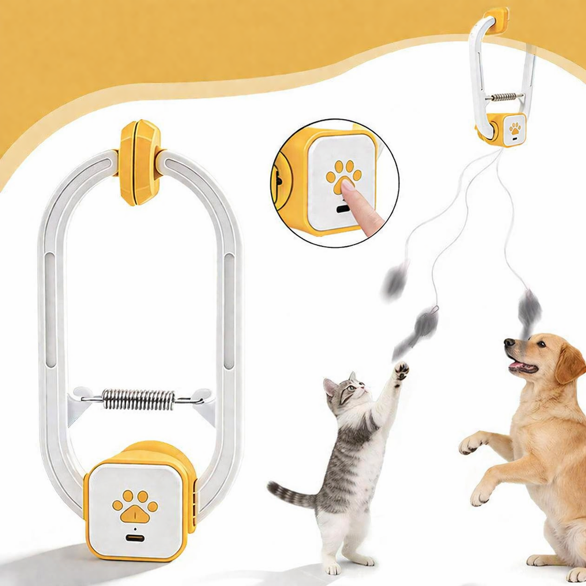 Interaktives Katzenspielzeug USB wiederaufladbar mit ausziehbarer Schnur 1