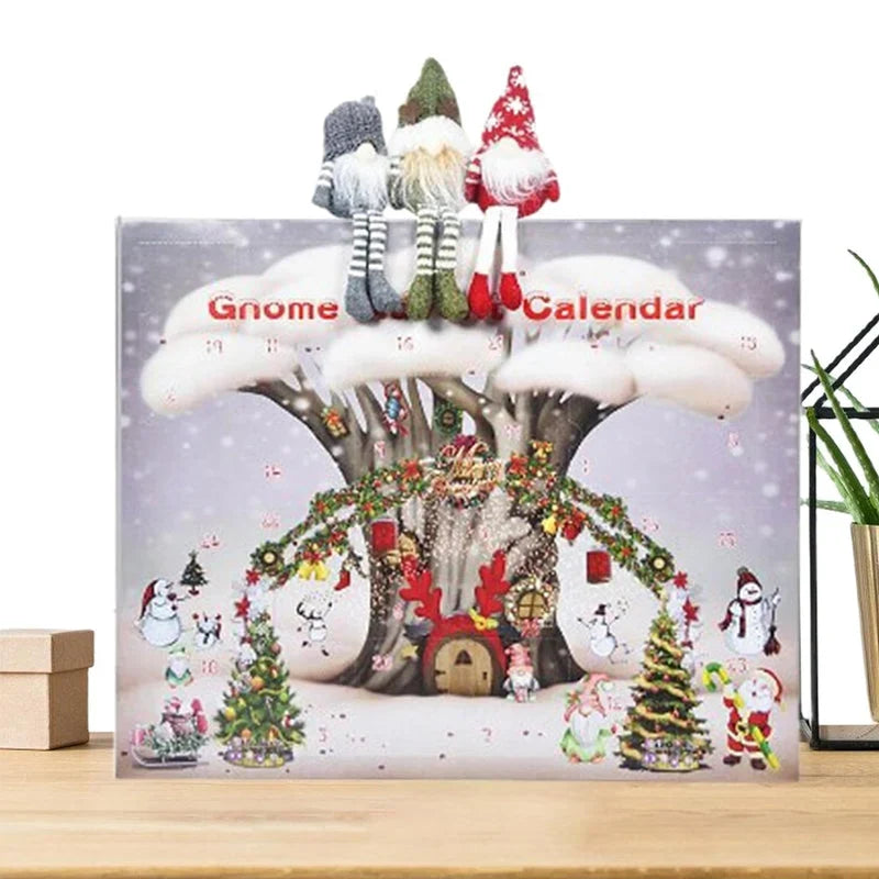 Plüsch-Wichtel Adventskalender handgefertigt 24 Fächer mit Filzhut 15