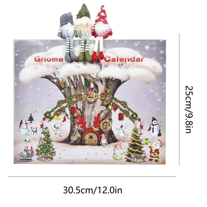 Plüsch-Wichtel Adventskalender handgefertigt 24 Fächer mit Filzhut 16