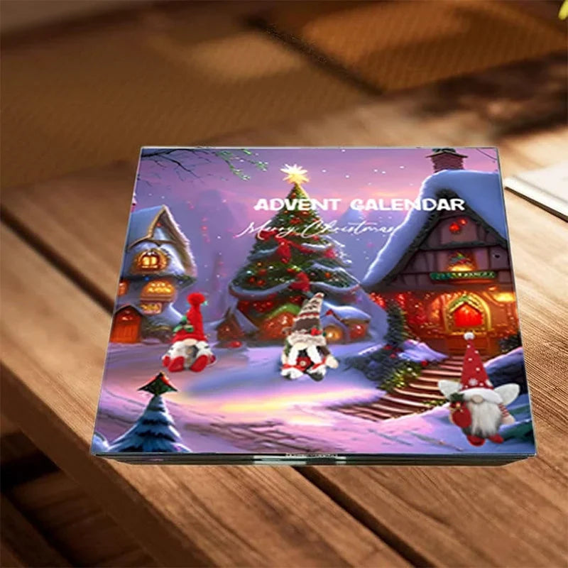 Plüsch-Wichtel Adventskalender handgefertigt 24 Fächer mit Filzhut 8