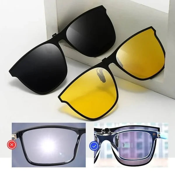 Polarisierte Sonnenbrille | Aufsteckbare Korrektionsgläser | UV400-Schutz | Fliplens