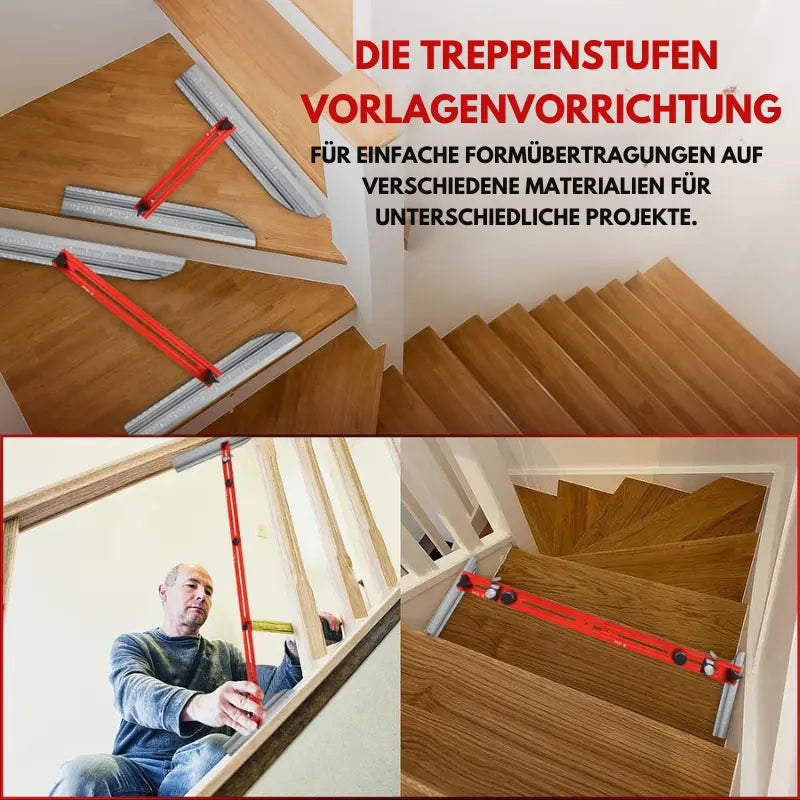 Winkelmesswerkzeug Aluminium verstellbar | bis 120 mm | Präzise Schablone für Treppen, Möbel & Leisten ohne Nachmessen 2