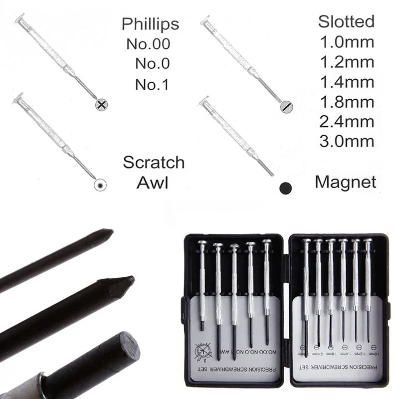 Mikro-Präzisionsschraubendreher-Set 11-teilig | Magnetische Spitzen & Tragetasche | Für Uhren, Brillen, Schmuck, Elektronik 2