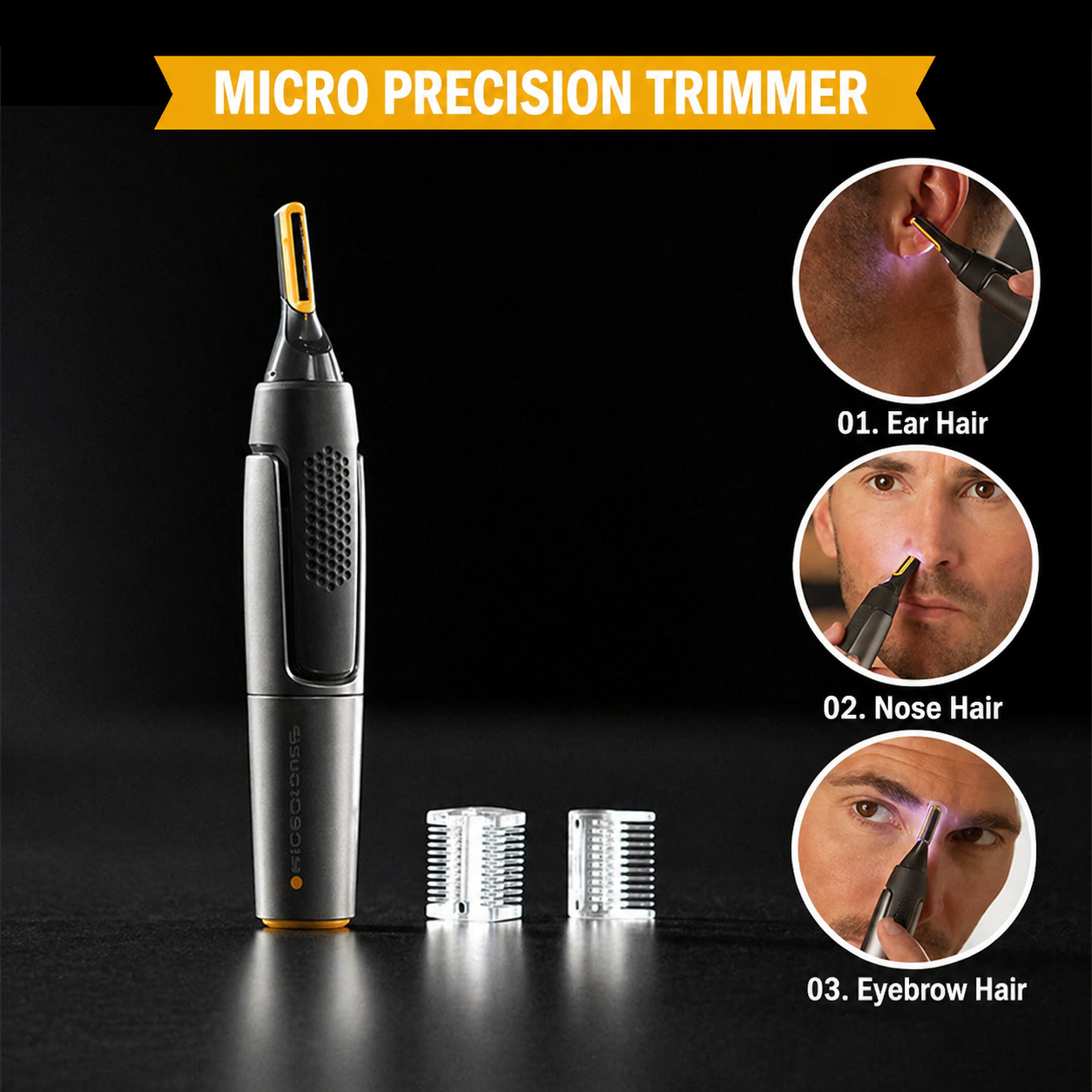 Präzisionstrimmer | Titanbeschichtete Edelstahlklinge & LED-Licht | Ultraleicht | Trimmex