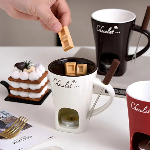 Expérience fondue | Fait fondre le chocolat et le fromage sans électricité | Lavable au lave-vaisselle | ChocoMelt