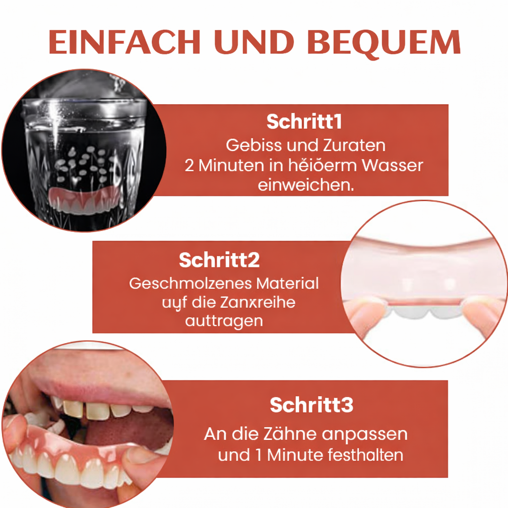 Prothese | Zahnersatz-Polster aus Silikon | Rutschfest | ComfortCush