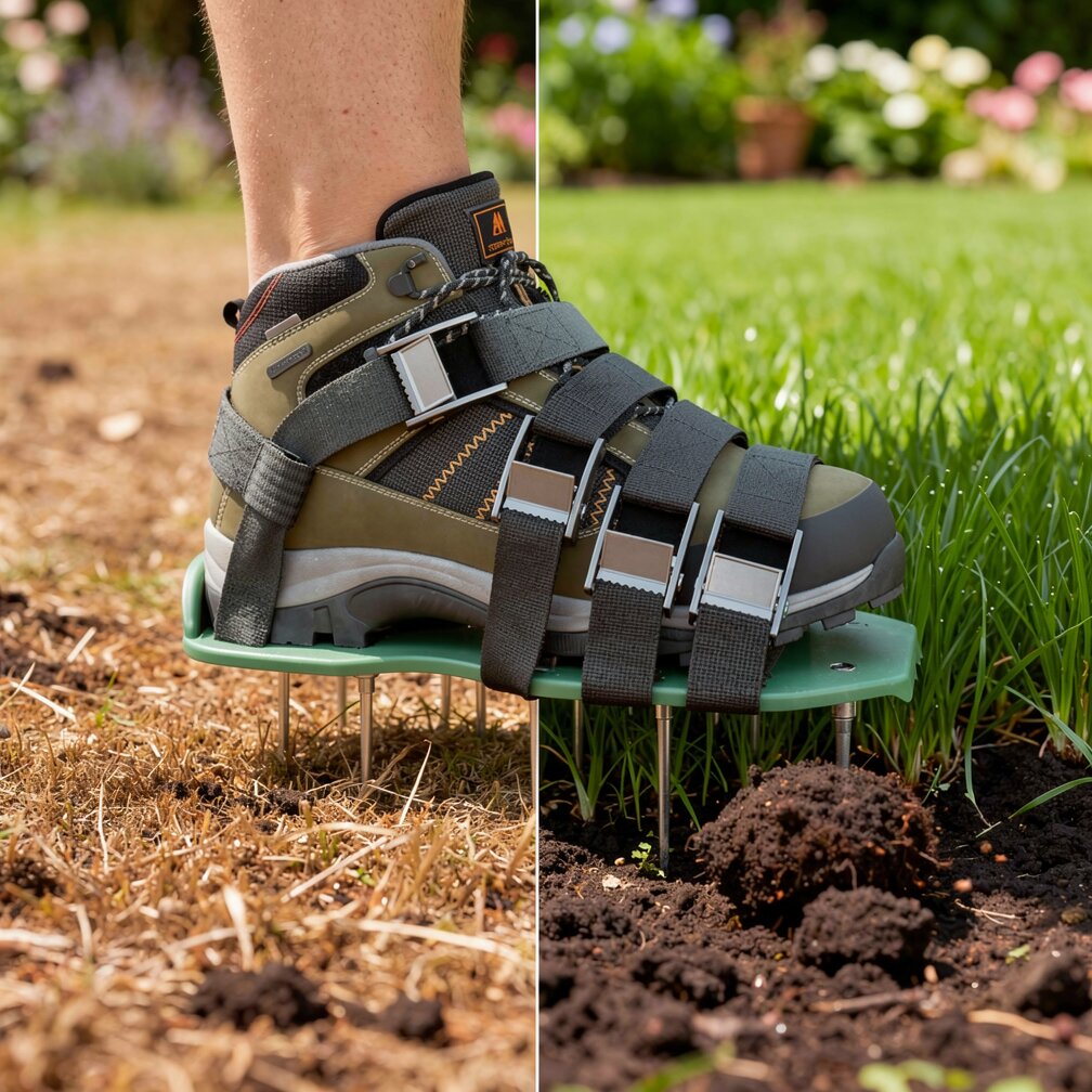 Rasenlüfter Schuhe | Rasen belüften beim Gehen | Spike Gurtsystem | Grüntritt