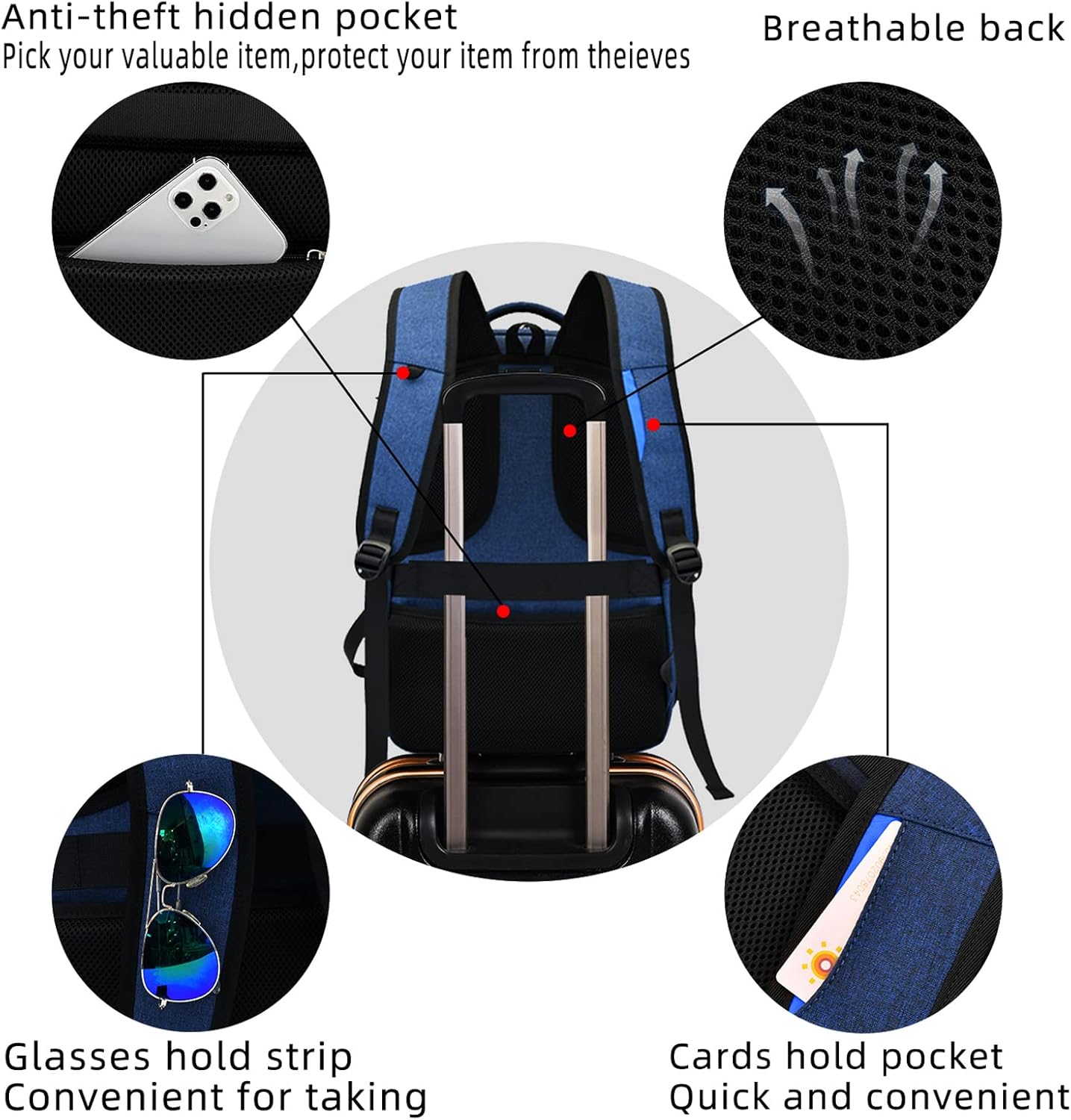 Reise-Laptoprucksack wasserdicht | Diebstahlsicher | Wasserdicht Reise | PackSmart