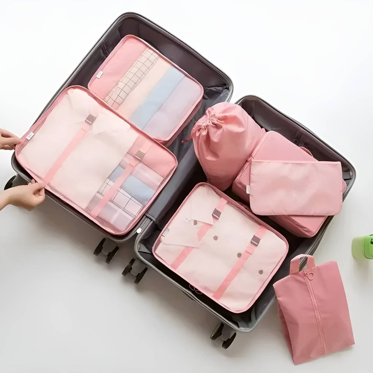 Reise-Packwürfel Set Kompressionsdesign mit separatem Schuhfach