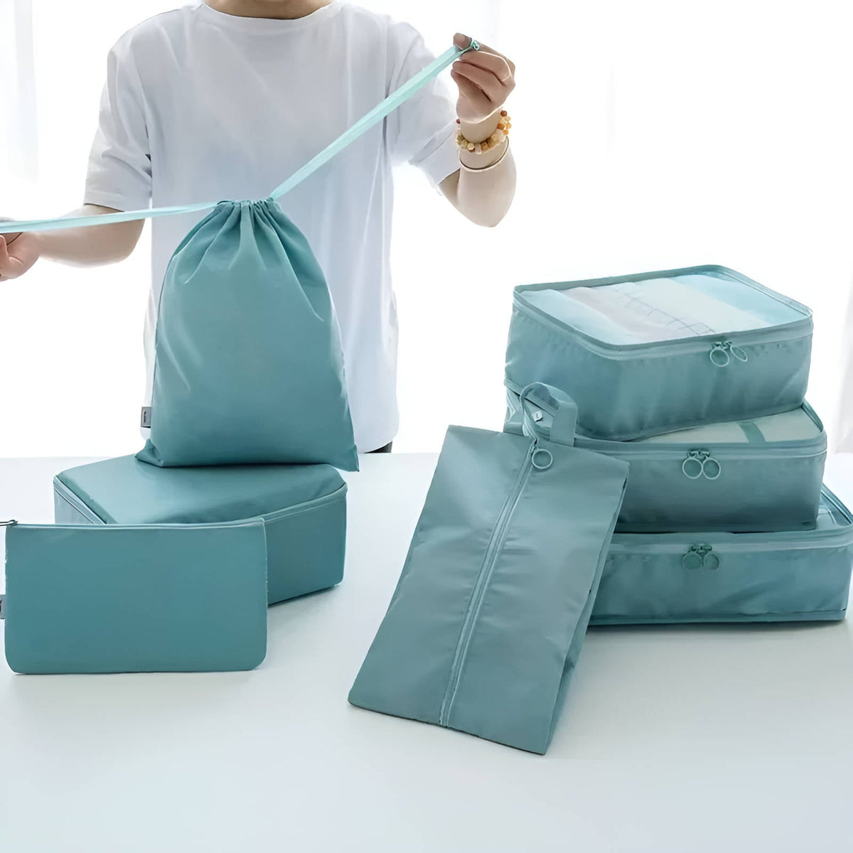 Reise-Packwürfel Set Kompressionsdesign mit separatem Schuhfach