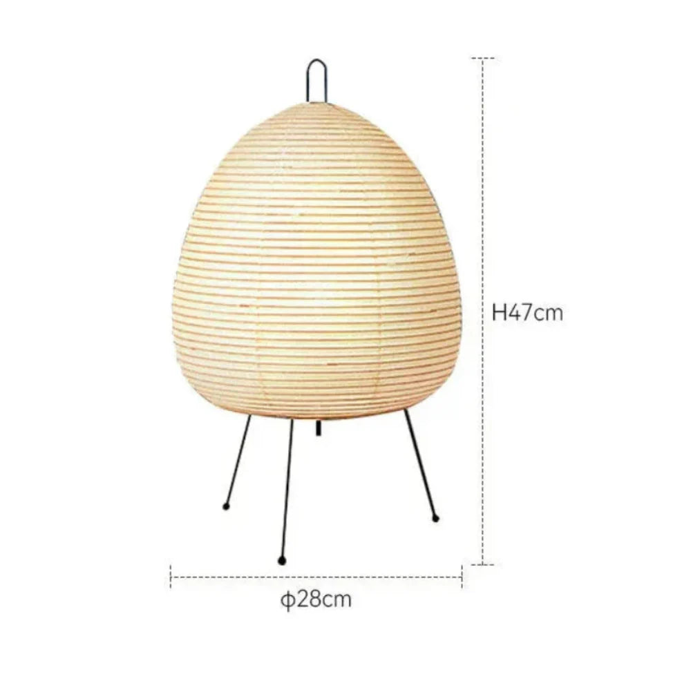 Reispapierlampe | Japanische Tischlampe | Sanftes Wabi Sabi Licht | HikariGlow