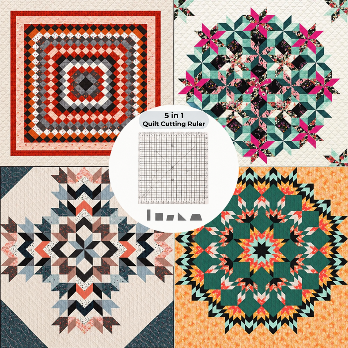 Rotationsschneider | mit Schneidematte & Patchwork-Lineal | Exakte Schnitte | QuiltMate