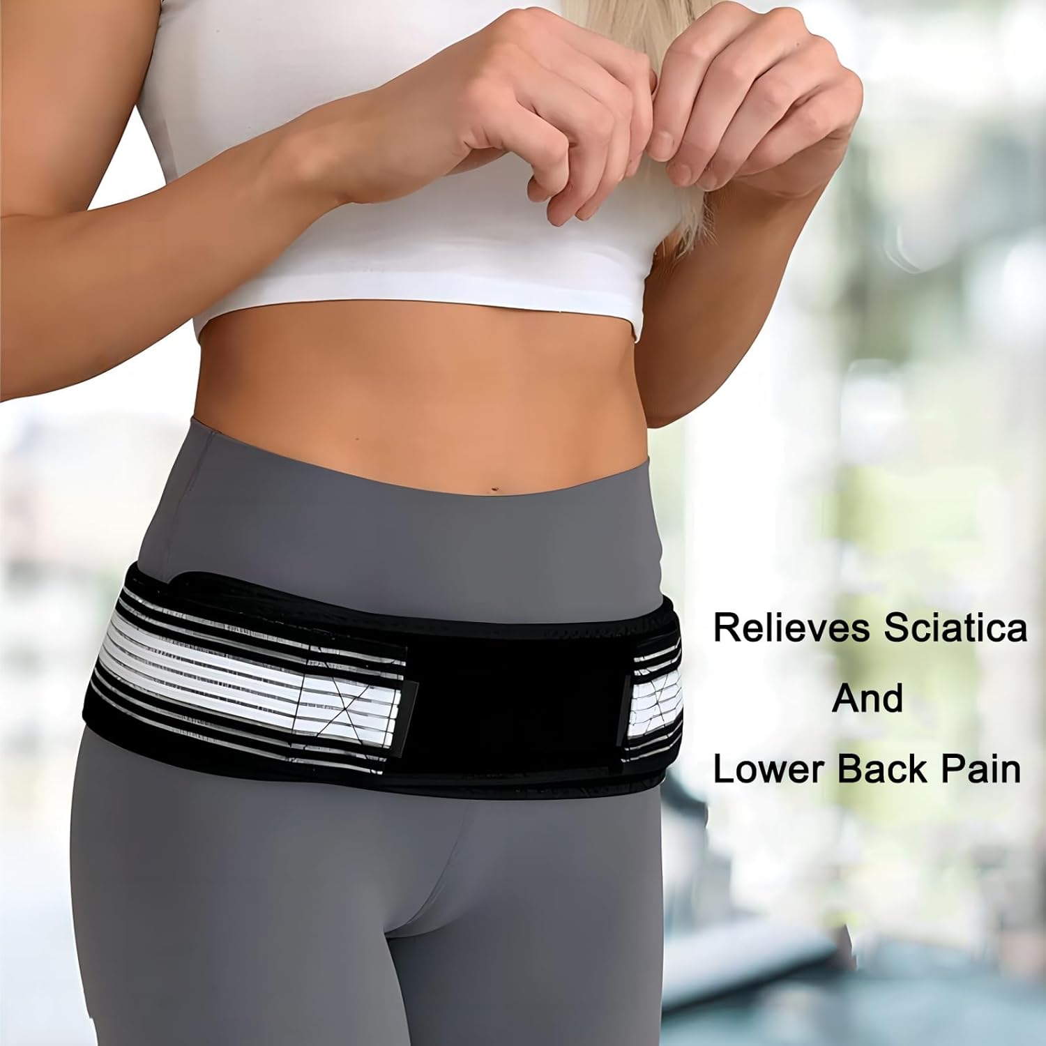 Rückenstütze | Linderung bei Ischias | Verstellbarer Hüftgurt Halt | BackTherapy