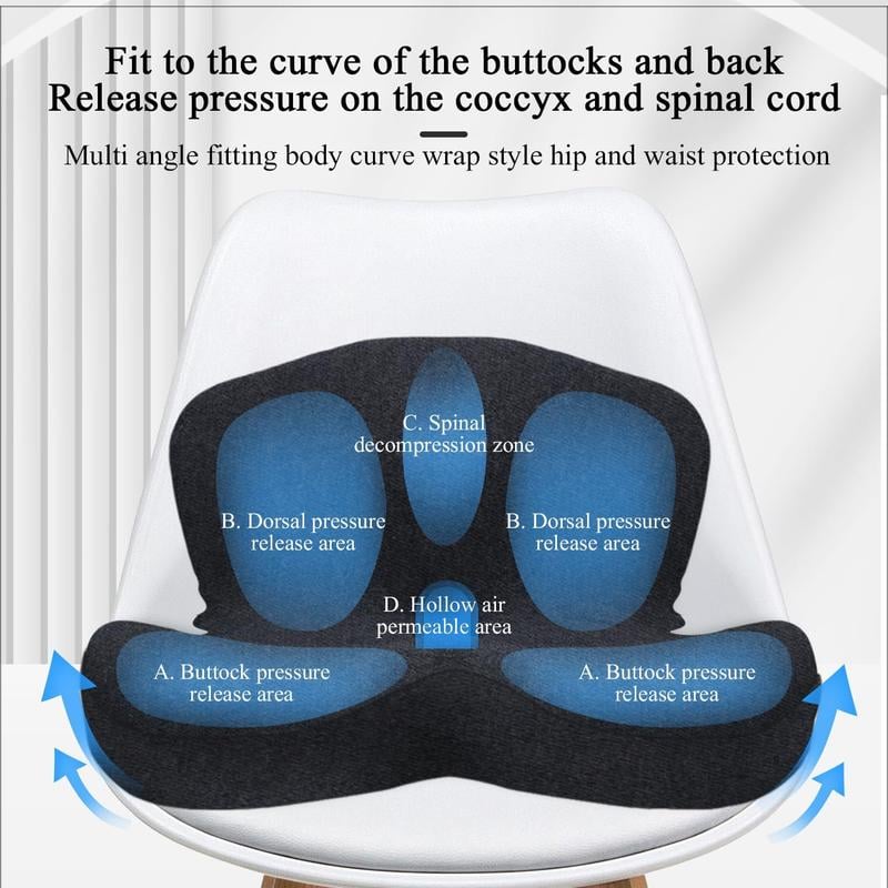 Rutschfestes Sitzkissen | Aus Memory-Foam | Ergonomische Entlastung | PosturePro