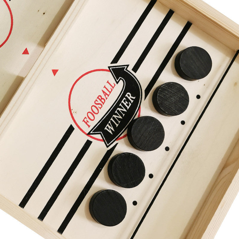 Tischfußball & Shuffleboard Spielset aus Holz | 2-in-1 Spielkombination für 2 Spieler | Kompakt & Tragbar für Zuhause & Unterwegs 6