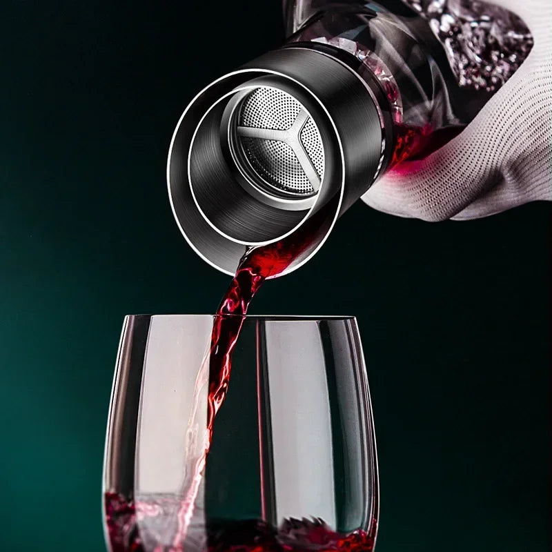 Weindekanter Kristallglas 1500 ml | Asymmetrisches Design, handgefertigt | Belüftet Rotwein für intensives Aroma 4