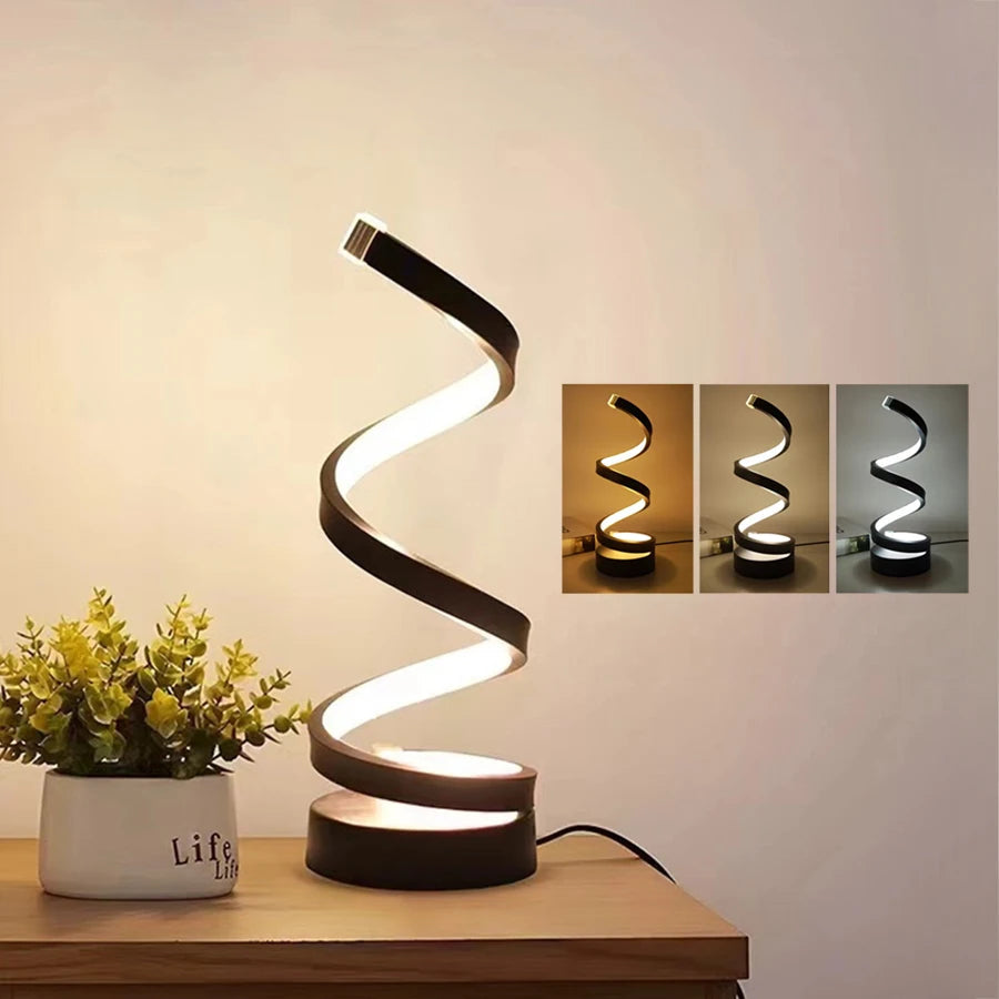 Spirálová stolní LED lampa | Stmívatelná v moderním designu | 3 úrovně jasu | SpiraLux