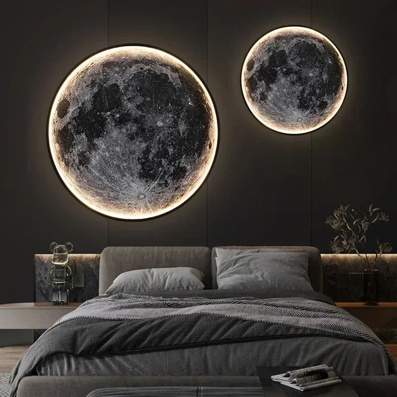 LED-Wandleuchte Mondform 24-80 cm | Realistisches Mondoberflächenmuster | Warmweiss, Kaltweiss, Neutralweiss für Zuhause 3