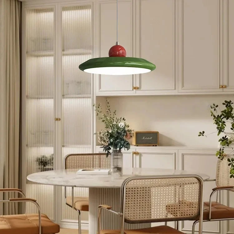 LED-Pendelleuchte Bauhaus-Stil Ø 30/40 cm | Rot, Grün, Weiss | 3 Lichtfarben, verstellbare Länge, einfache Montage 4