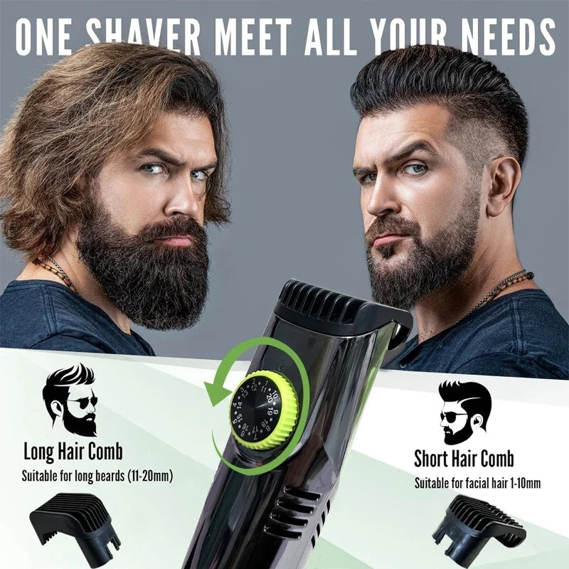 Recortadora de barba | Con recogepelos integrado y rueda de ajuste de longitud | Inalámbrica | NeatBeard